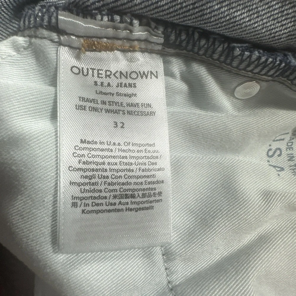 Outerknown Sea Jeans Mens 32 (fit 36x28) Denim Blue Jeans.